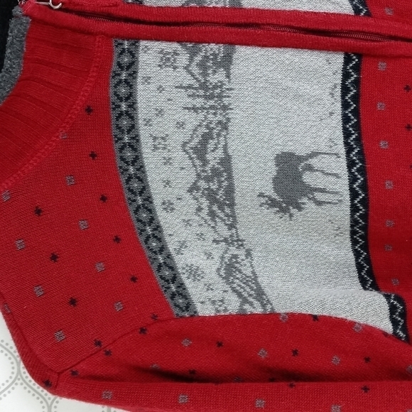 Woolrich full zip Women's med lined red & gray casual winter mountains sweater - Picture 7 of 11